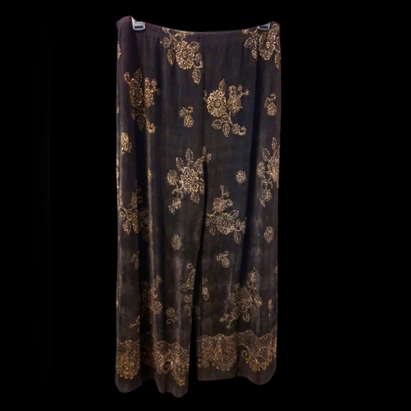 The Travelers Collection 3 Pc Set Black and Gold Floral Kimono,pants,top - Picture 14 of 16